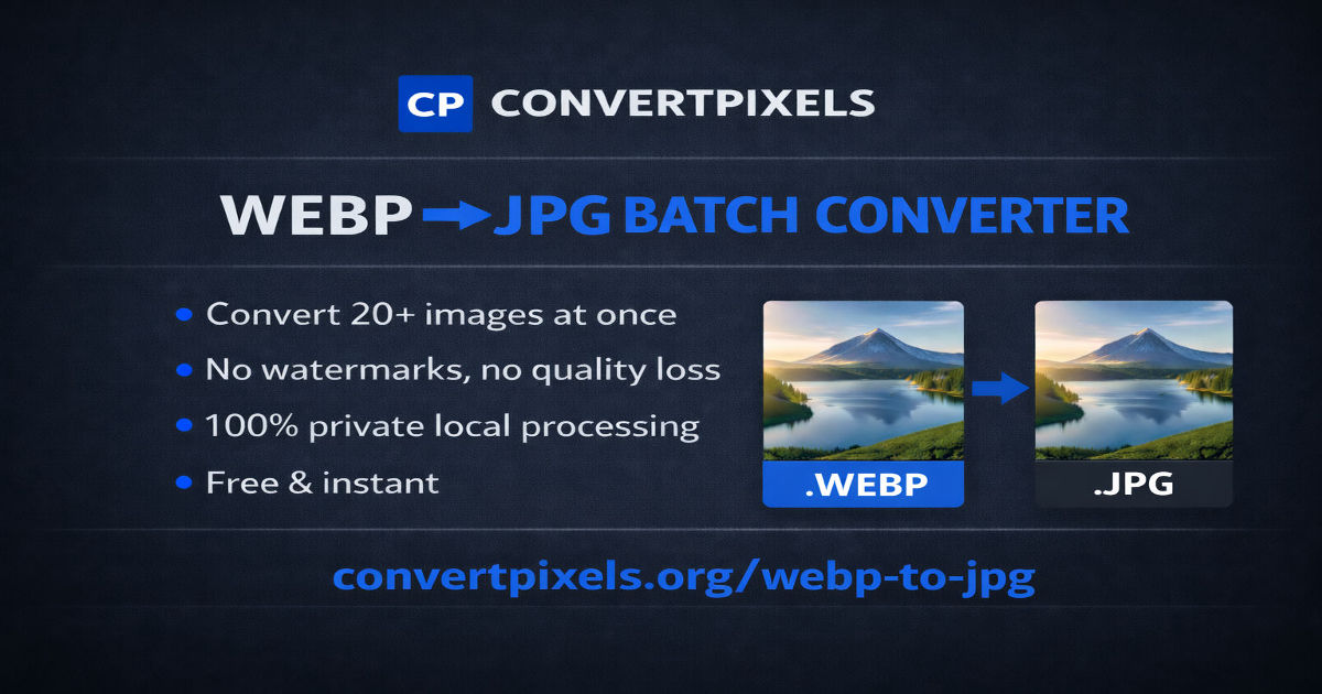 WebP to JPG Converter - Free Batch Online Tool